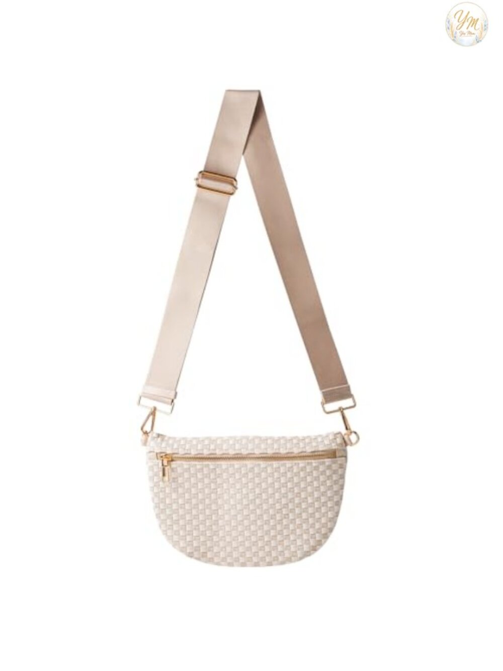 Woven Crossbody Bag Vegan Leather Checkered Sling Purse Adjustable Strap Travel